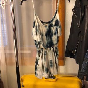 Blue tie dye romper